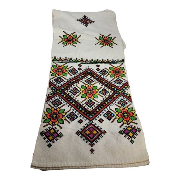 Ukrainian Rushnyk Handmade Embroidered  Wedding Towel Decoration Cross Stitch - Picture 1 of 5